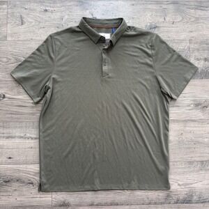 Modern Ambition Polo Delightfully Technical Mens XL Olive Green Textured Shirt